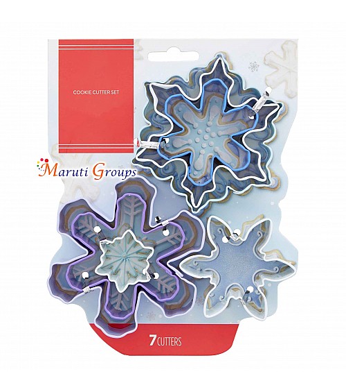 7pc Snowflake Cookie Cutter Set / Steel Cutter